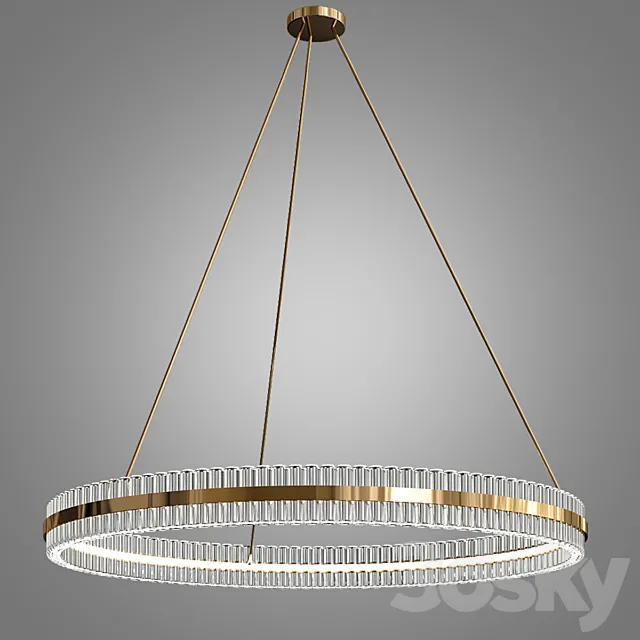 Kash Curve Baguette Chandelier 3DModel