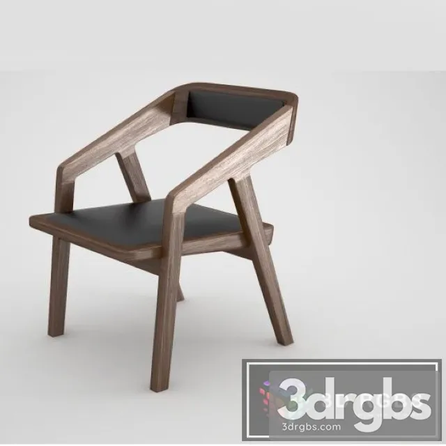 Katakana Wood Chair 2 3D Model Free