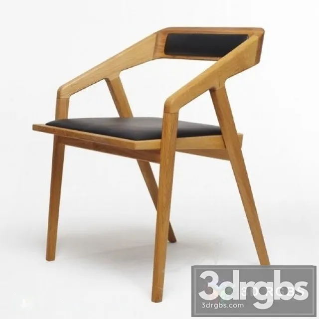 Katakana Wood Chair 3D Model Free
