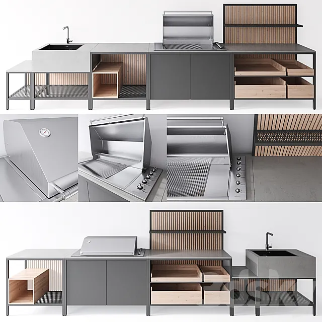 Kaufmann GrillKitchen Block Outdoor Kitchen 3DModel