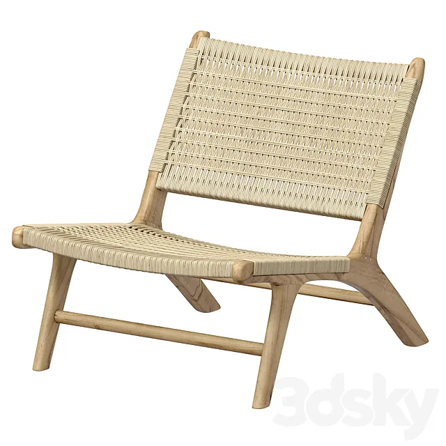 Kave Home Beida solid teak armchair 3D Model