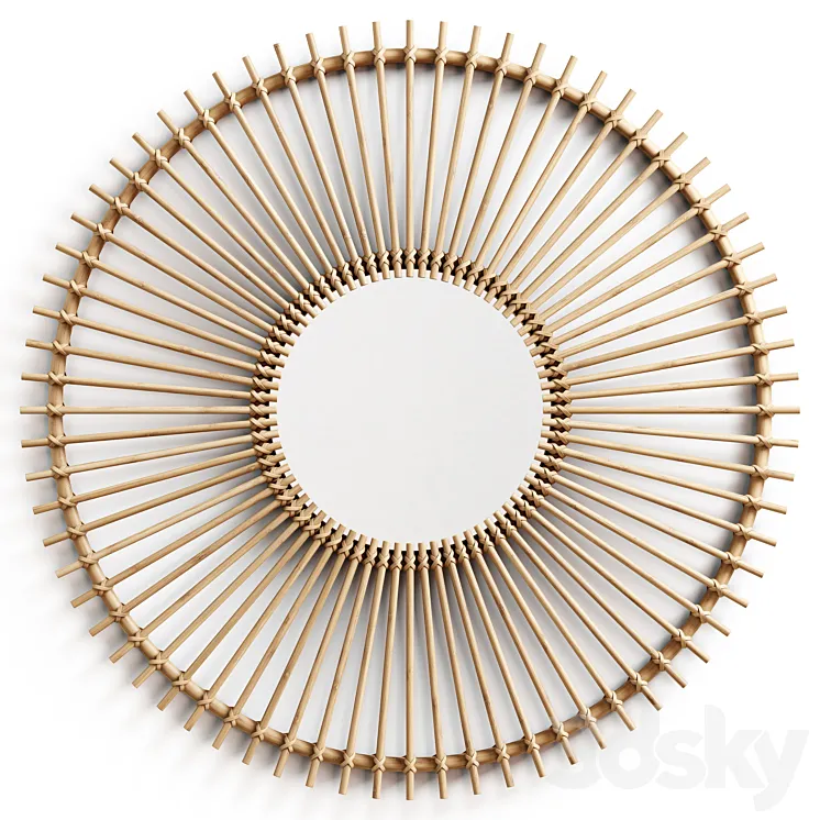 Kave Home - Louisa rattan mirror dia 81 cm 3D Model Free