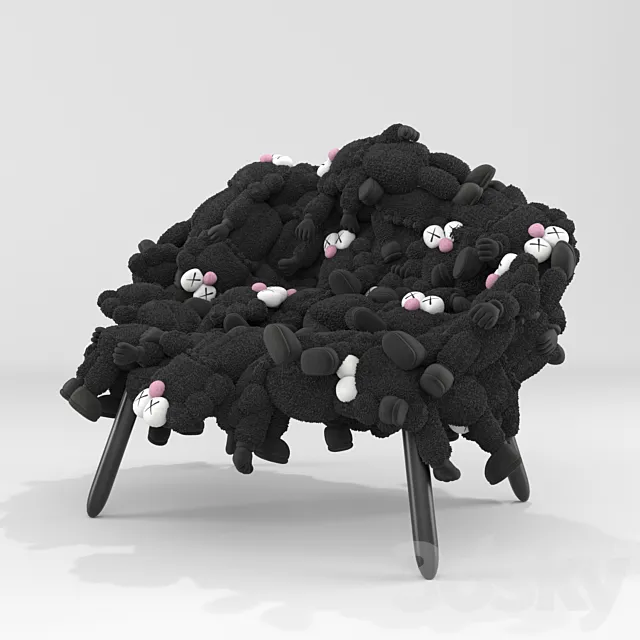 KAWS and Estudio Campana KAWS Chair Black 3DModel