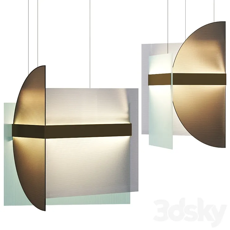 Kazimir Long Pendant satin Brass by Roll Hill 3D Model Free