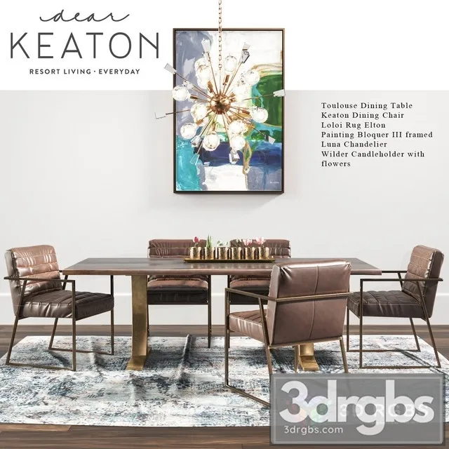 Keaton Dining Set 3D Model Free