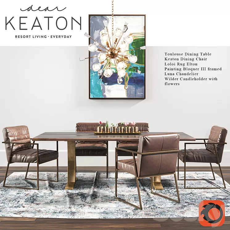 Keaton Dining set 3D Model