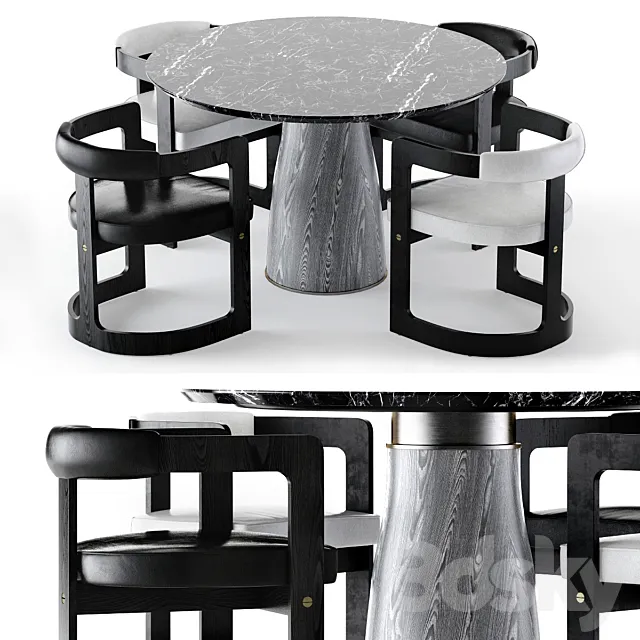 Kelly Wearstler Camden table and Zuma chair 3DModel