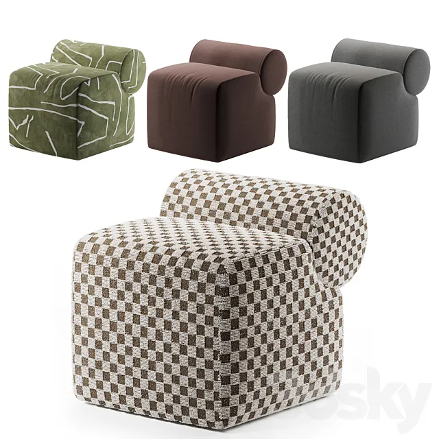 Kelly Wearstler Esfera Ottoman 3D Model