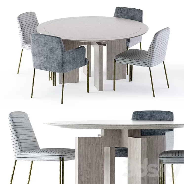 Kelly Wearstler Ida Table and Melange Chair 3D Model