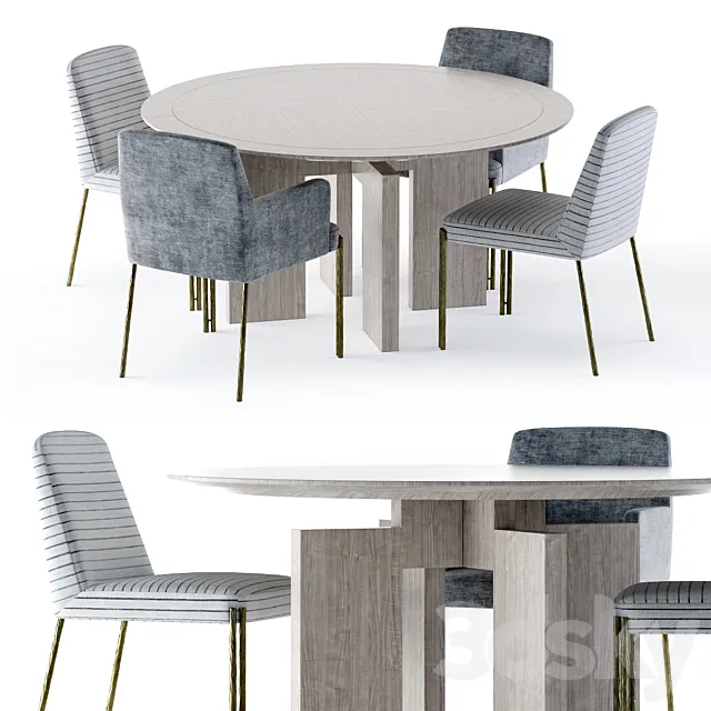 Kelly Wearstler Ida Table and Melange Chair 3DModel