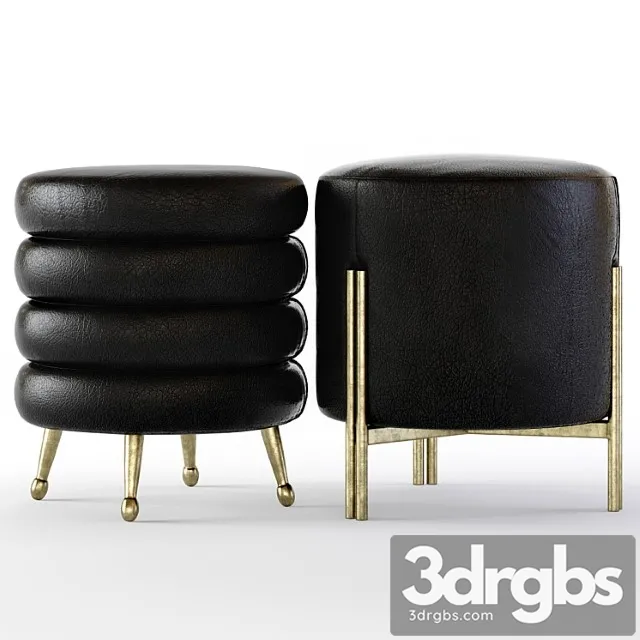 Kelly wearstler melange and laurel stools 2 3D Model Free