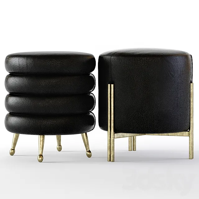Kelly Wearstler Melange and Laurel Stools 3D Model