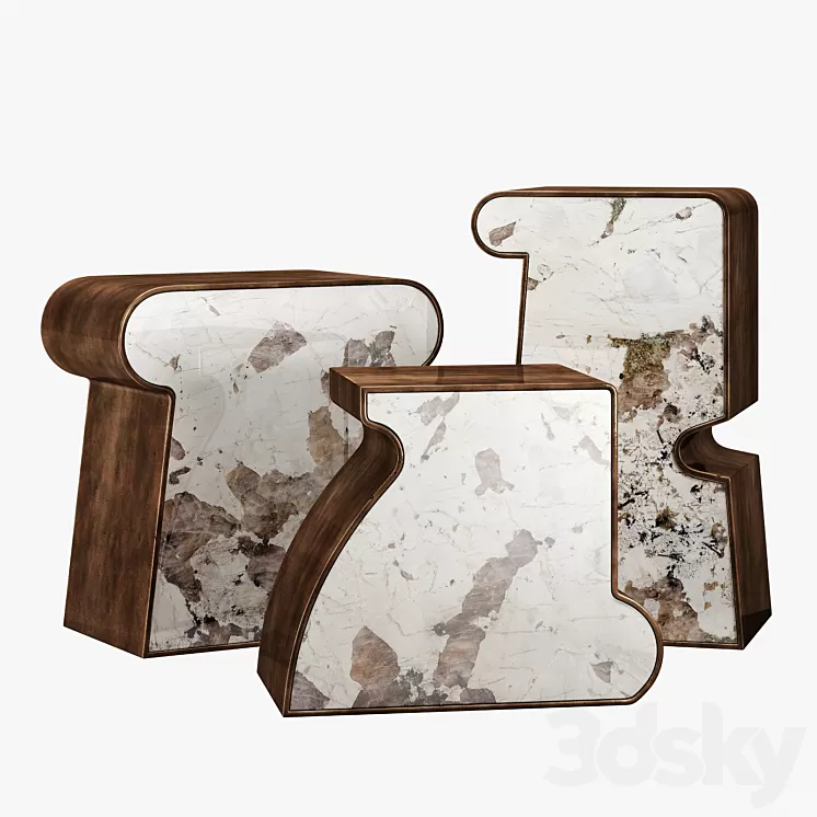 Kelly Wearstler ternion traid tercet side table 3D Model