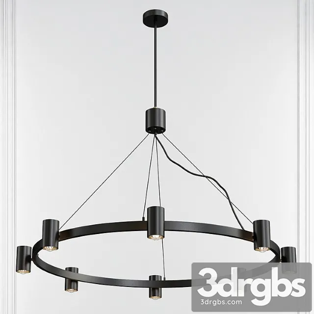 Kempton Matte Black Satin Brass 8 Light Chandelier By Elk Lighting 3D Model Free