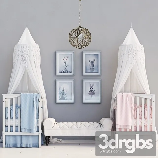 Kendall Convertible Crib 3D Model Free