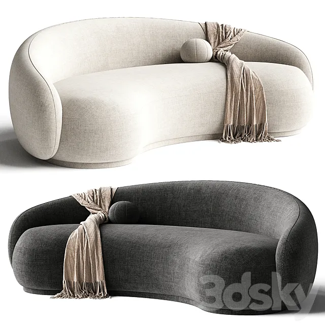 Kendall Sofa Blush 3D Model