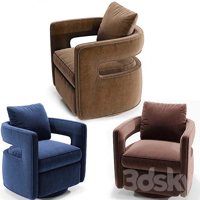 Kennedy Navy Swivel Chair 3DModel