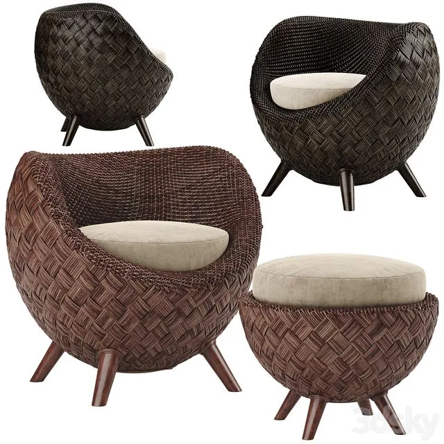 Kenneth Cobonpue La luna armchair 3D Model