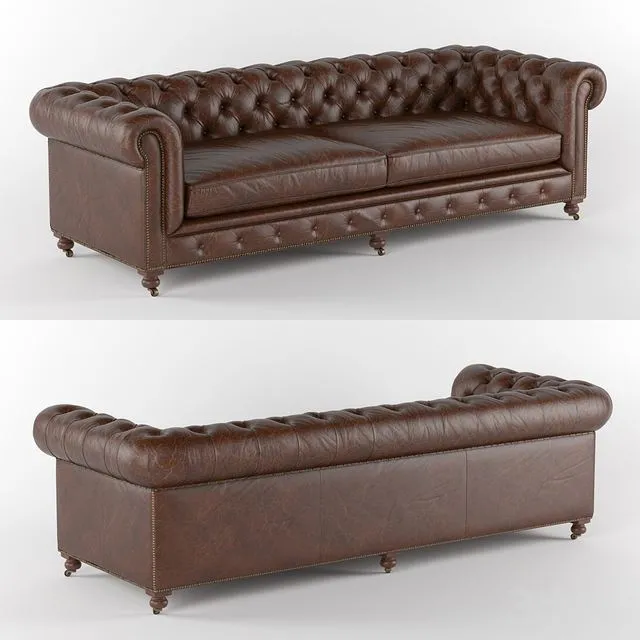 Kensington Leather Sofa Restoration Hardware 3D Model