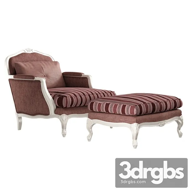 Keoma chinook armchair and pouf 3D Model Free