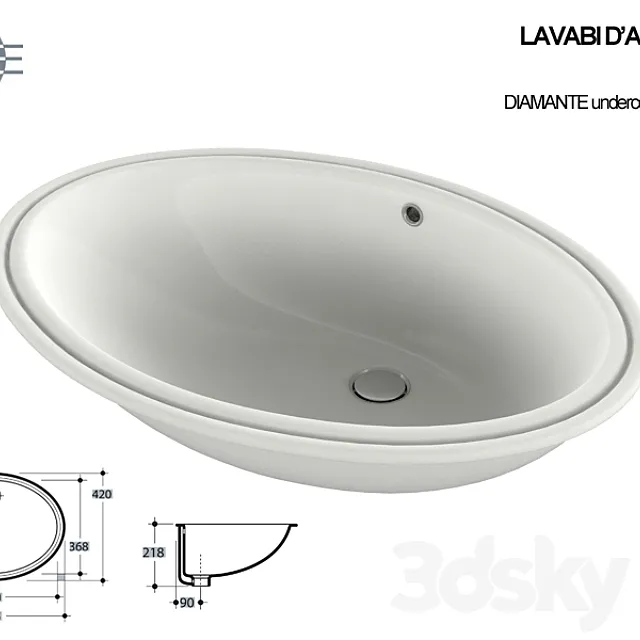 Kerasan Lavabi Diamante 0233 3D Model