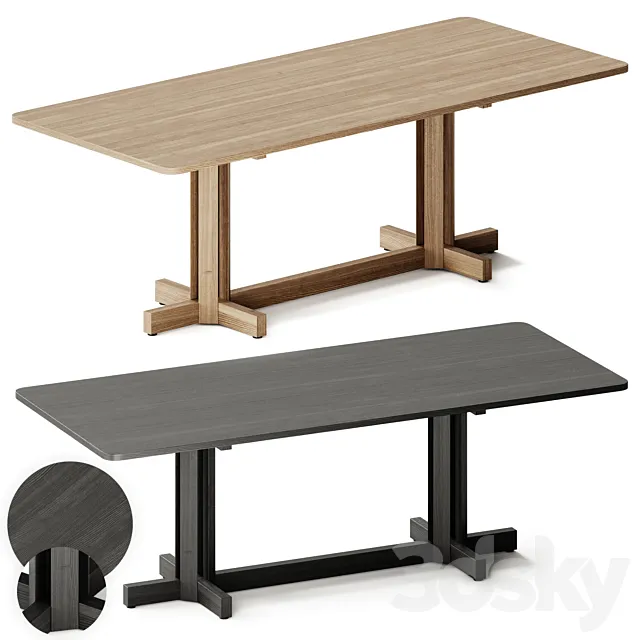 Kettal ALTAR Rectangular wooden dining table 3D Model