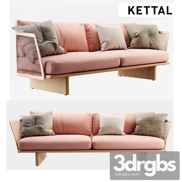 Kettal Mesh 3 Seater Sofa 3D Model Free