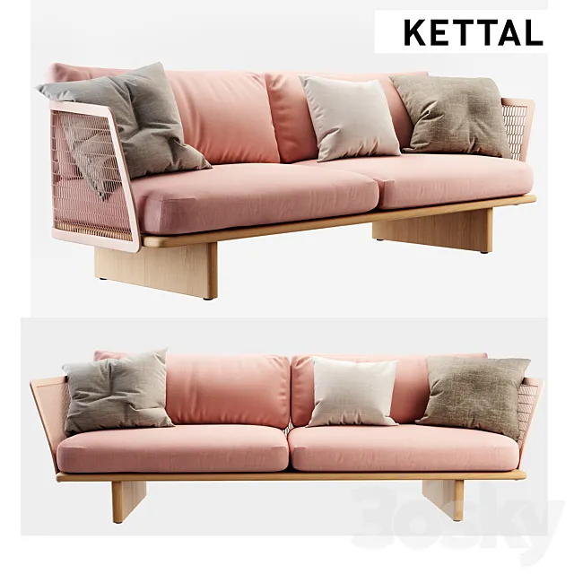 KETTAL Mesh 3-Seater sofá 3D Model