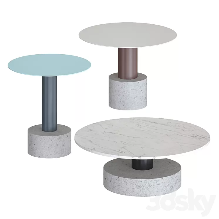 Kettal ROLL – coffee tables 3D Model