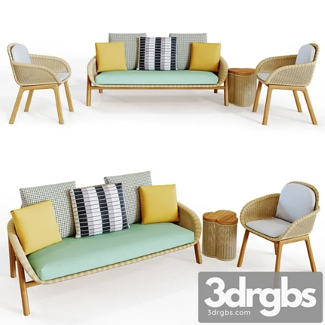 Kettal vimini set 2 3D Model Free