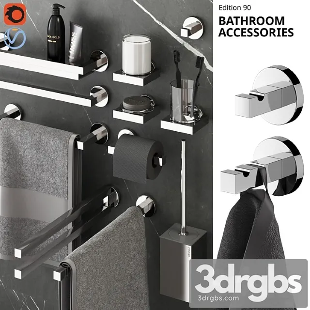 Keuco Edition 90 Bathroom Accessories 3D Model Free