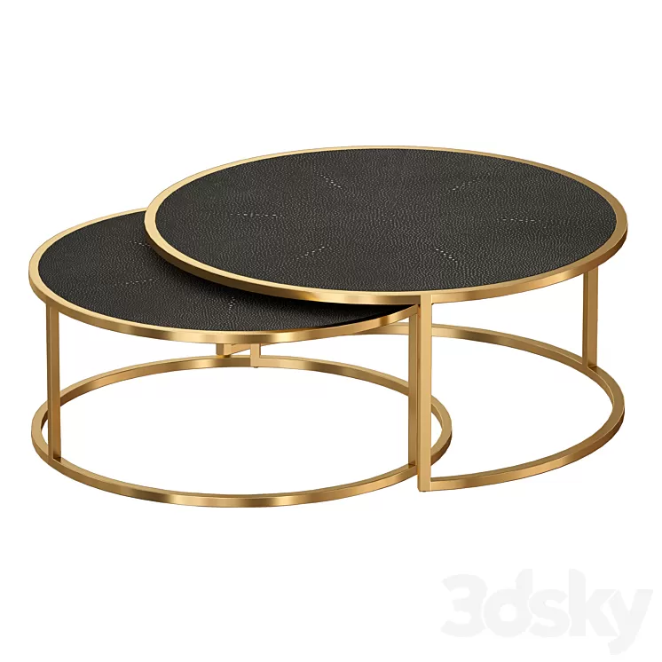 Keya Antique Brass Nesting Coffee Tables (Crate and Barrel) 3D Model