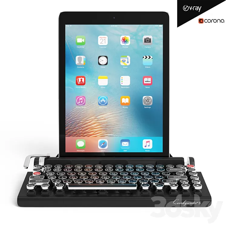 Keyboard and Ipad pro 12.9 3D Model