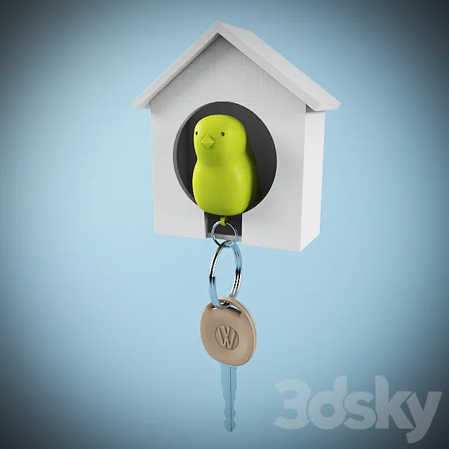 Keychain-with the House Sparrow 3DModel