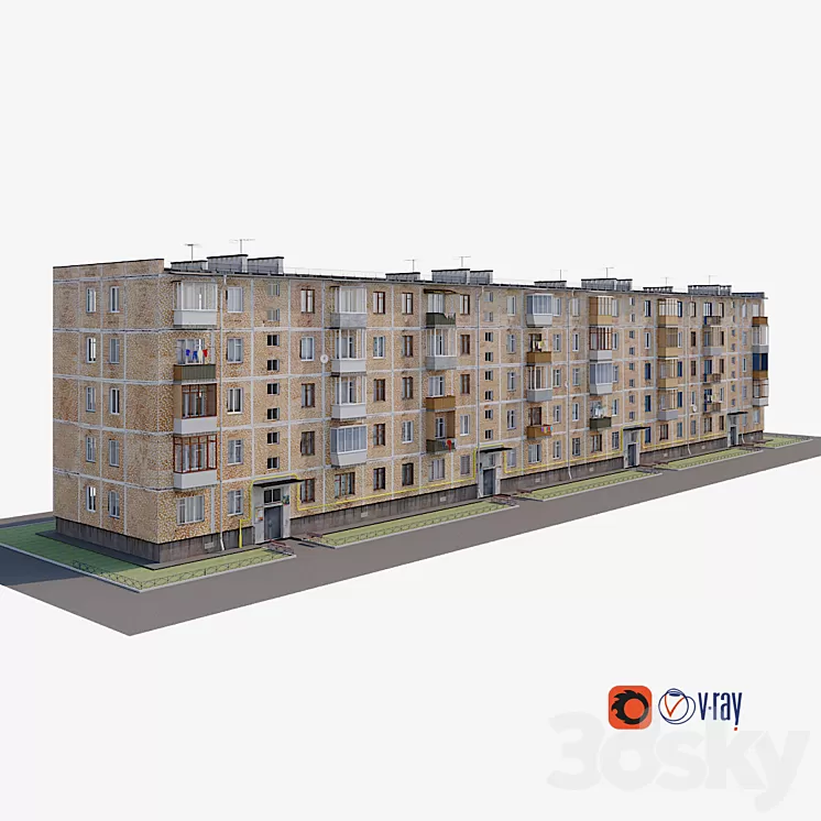 Khrushchev 1-464 series 3D Model