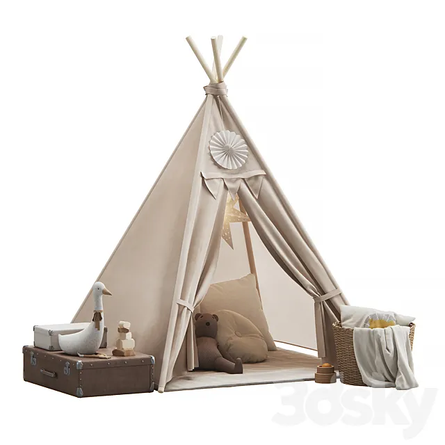 Kid Teepee Vintage 3D Model