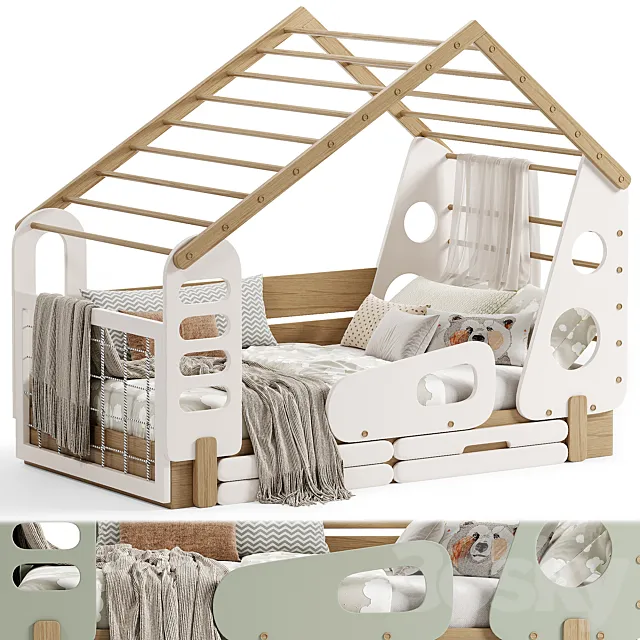 Kids Bed House sport By rozetka 3D Model