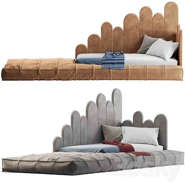 Kid’s bed with a soft base by LaStudia 02 3D Model