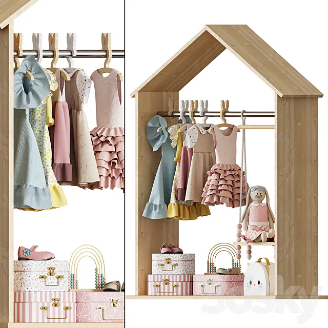 Kids clothes set 3D Model