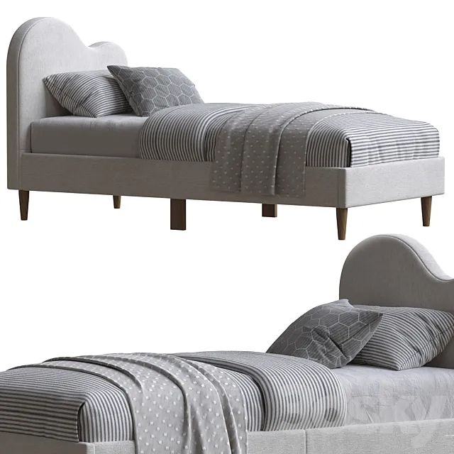 Kids Cloud Boucle Single Bed 3D Model