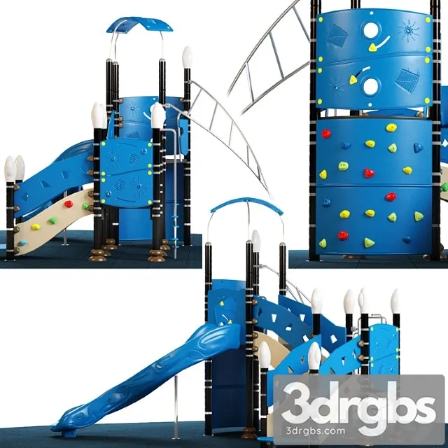 Kids Equipment With Slide Climbing 03 3D Model Free
