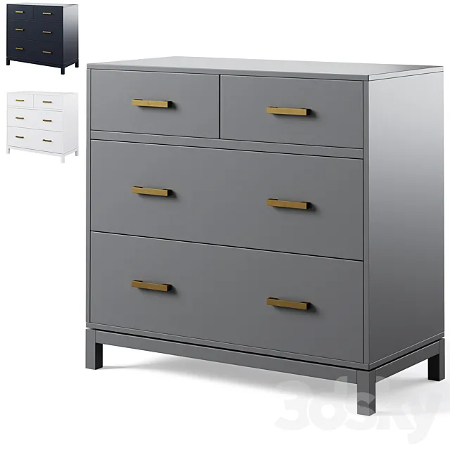 Kids Parke 4-Drawer Chest by Crate and Barrel _ Crate and Kids 3D Model