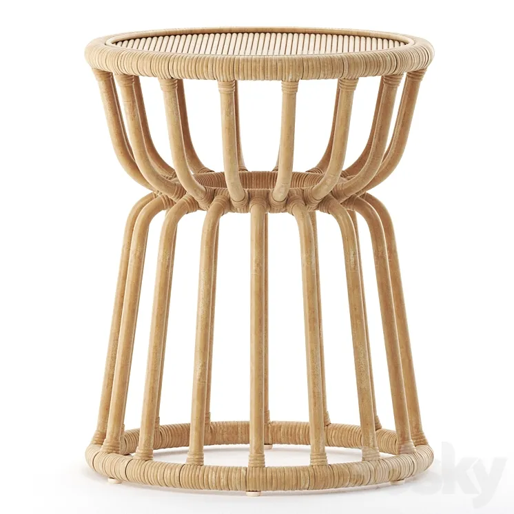 Kids Rattan Nightstand 3D Model Free