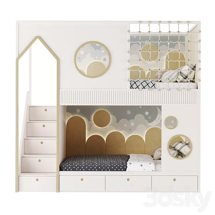 Kids Room Bed 03 3D Model Free