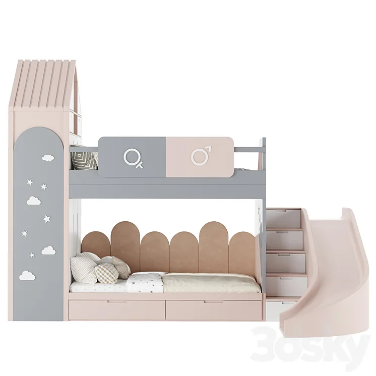 Kids Room Bed 05 3D Model Free Download