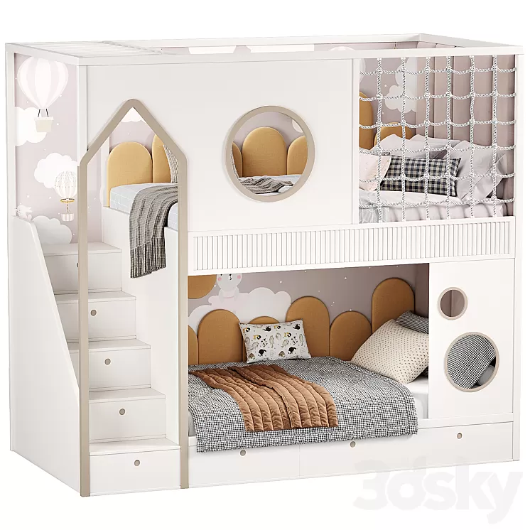 Kids Room Bed 3D Model Free