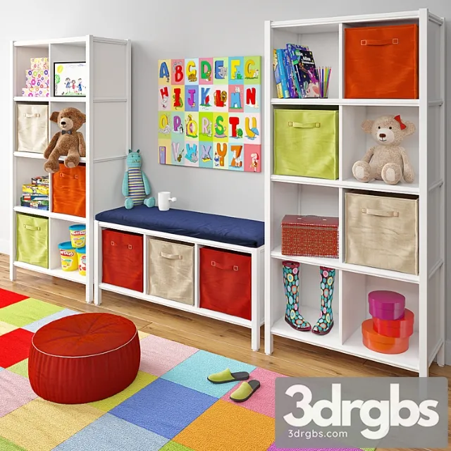 Kids Room Shelving 3D Model Free