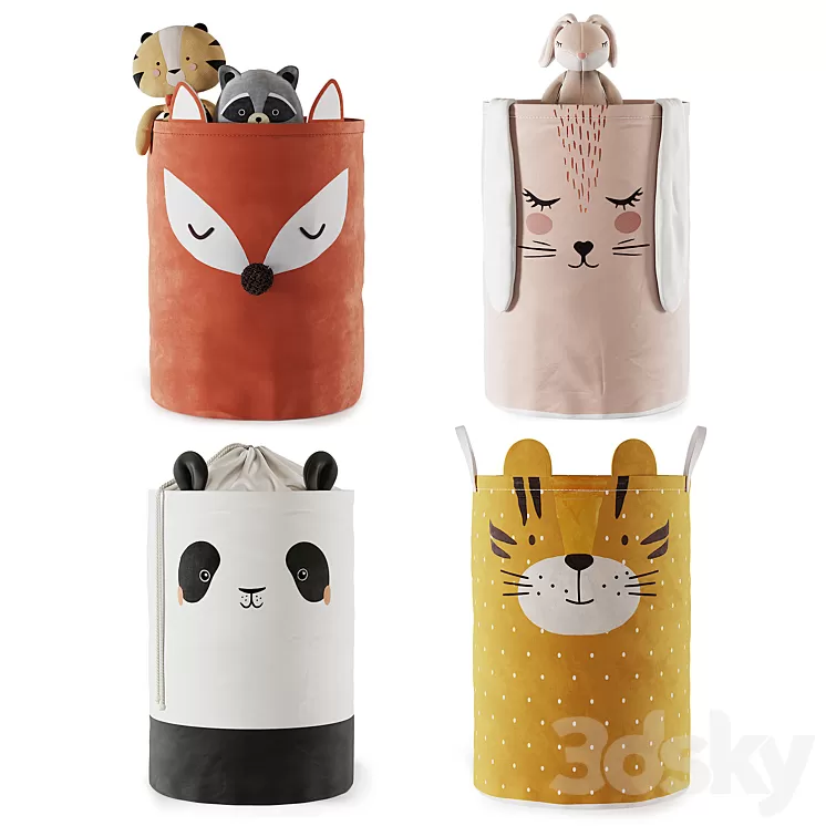 Kids Storage Baskets 01 3D Model