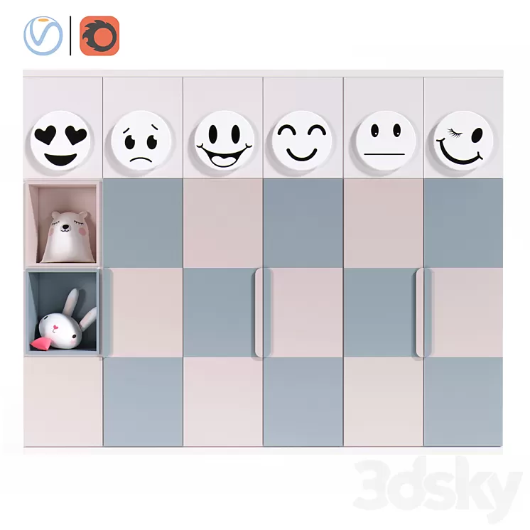 kidsroom wardrobe 3D Model