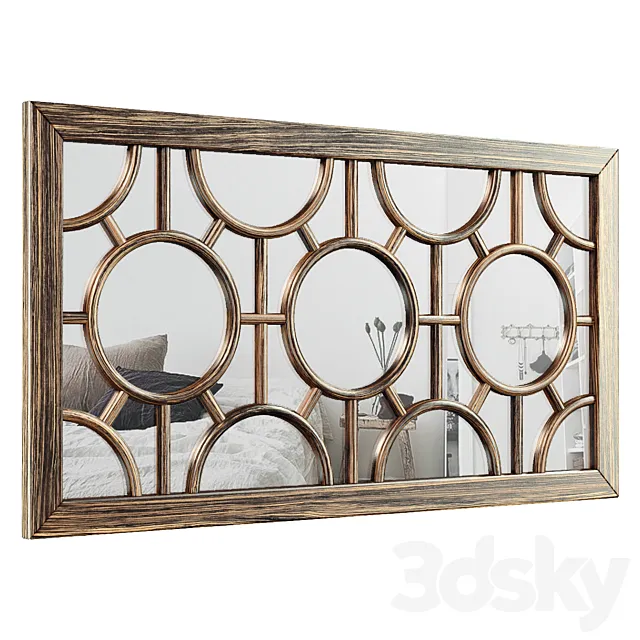 Kimberlee Geometrical Circles Decorative Rectangular Wall Mirror MTNA4435 3DModel